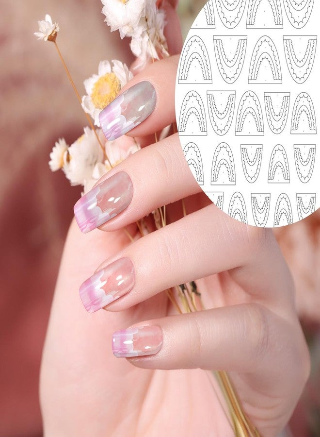 JERCLITY 5 Pieces French Tip Stencil French Tip Stickers Guide Hollow Grid Pattern Nail Stencils French Tip Stencils for Nails - Image 5